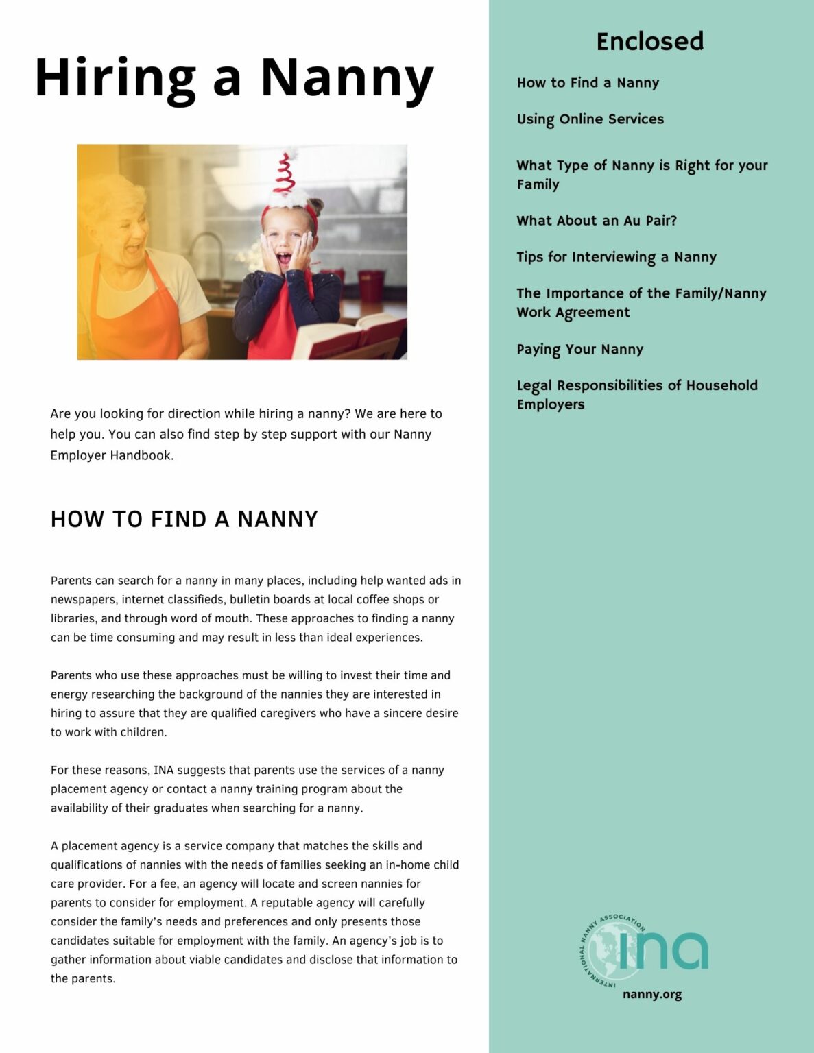 Hiring A Nanny International Nanny Association